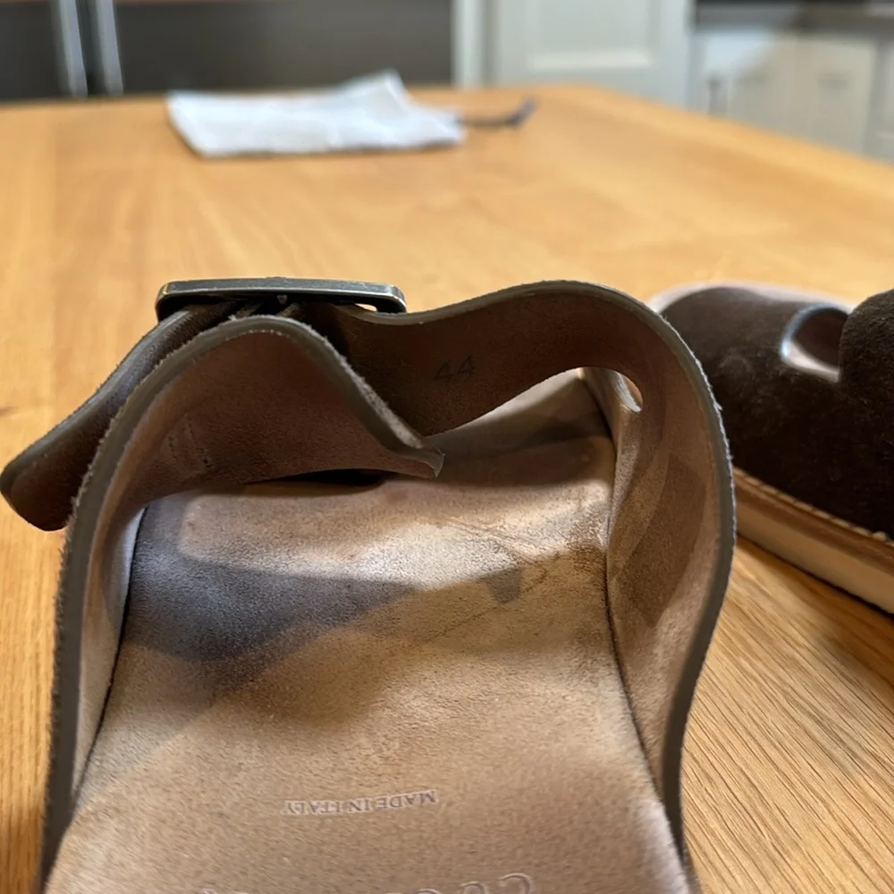 Brunello Cucinelli Men’s Brown Suede Double-Buckle Sandals